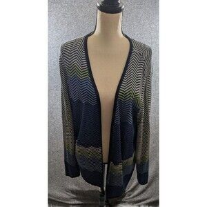 NEW DIRECTIONS PETITE Sweater Women's Multicolored Open Cardigan Size PXL COMFY